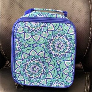 Lunch tote blue and mint print. New with tags